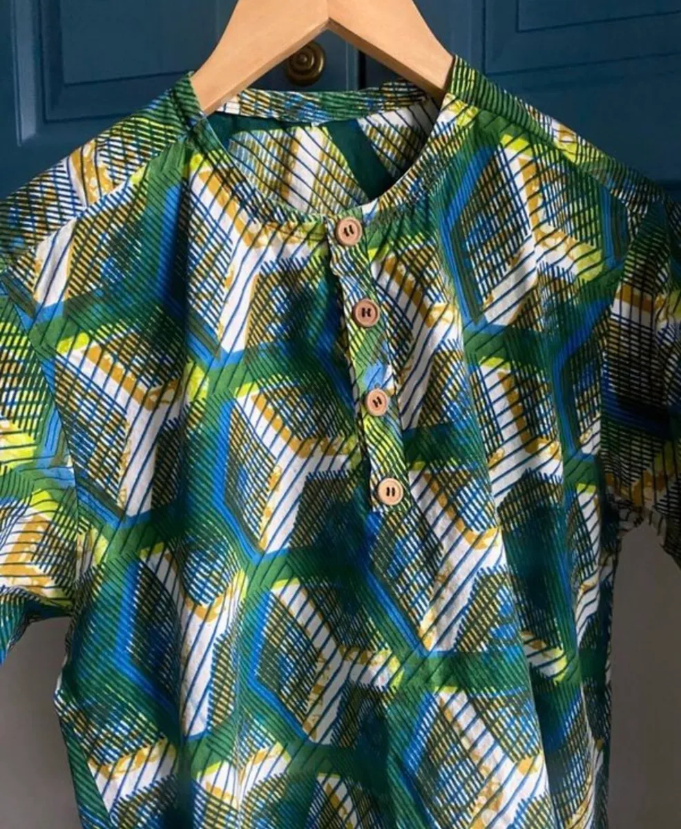 Vintage African Print Shirt Handmade - Image 4