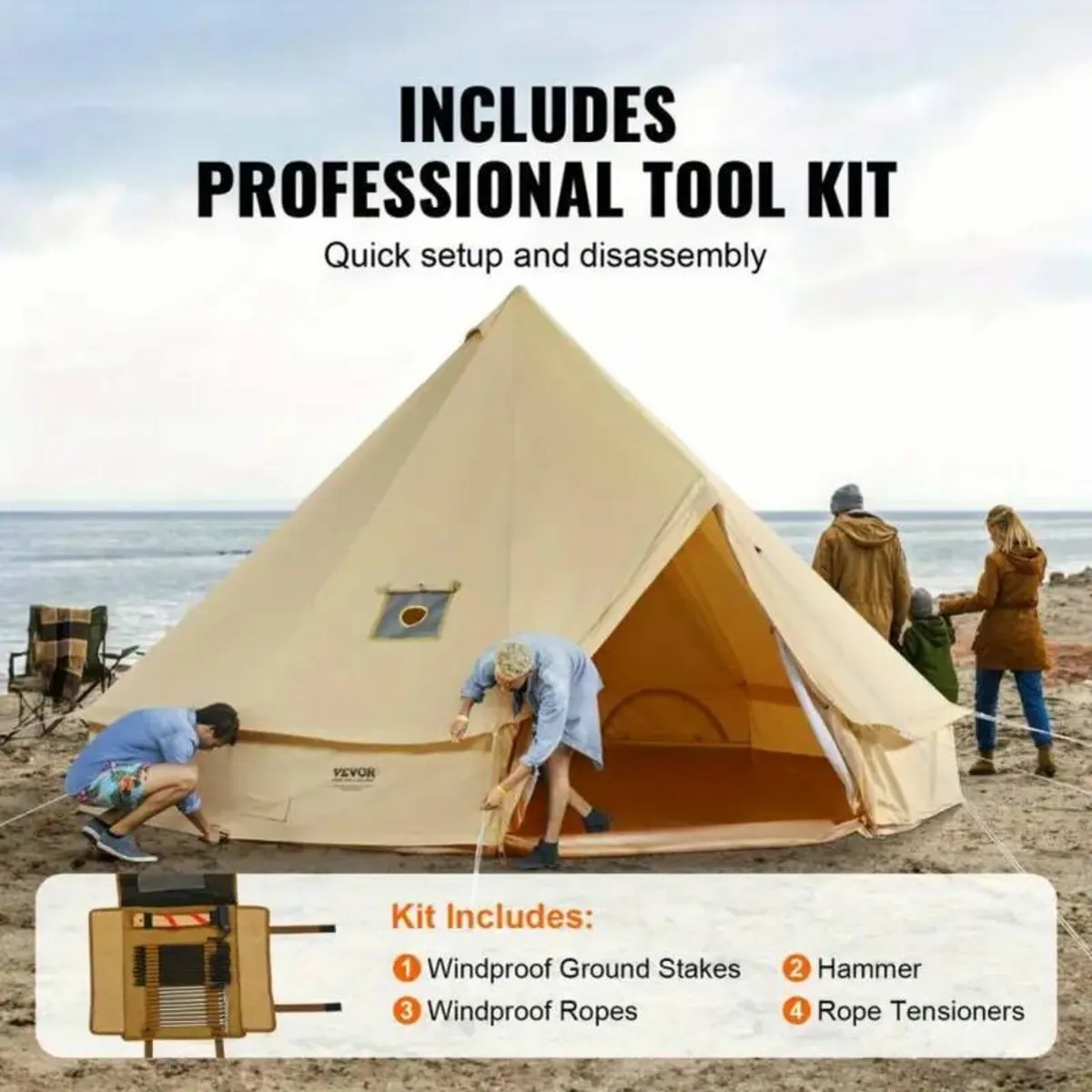 Spacious 6-Meter Canvas Yurt Tent for Camping - Image 4