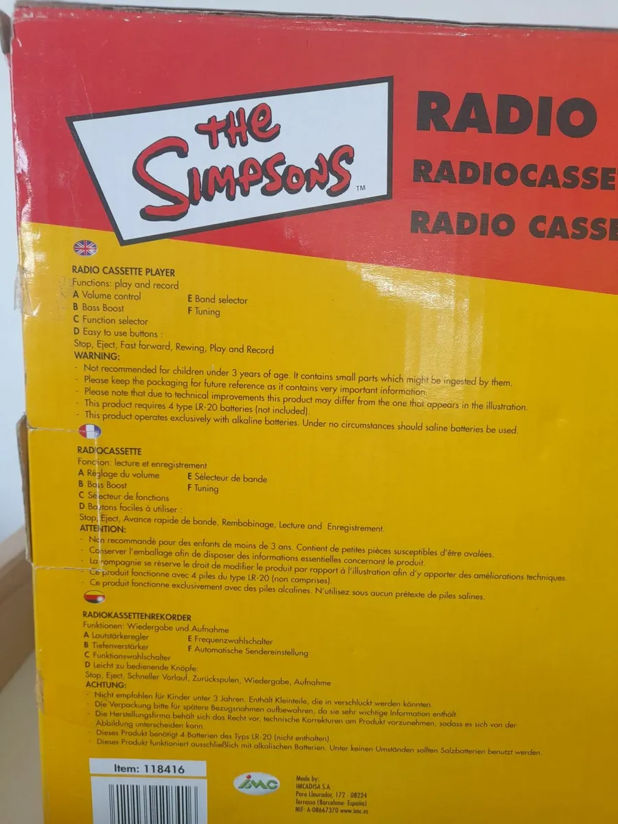 Rare The Simpsons Radio Cassette Player - Image 3