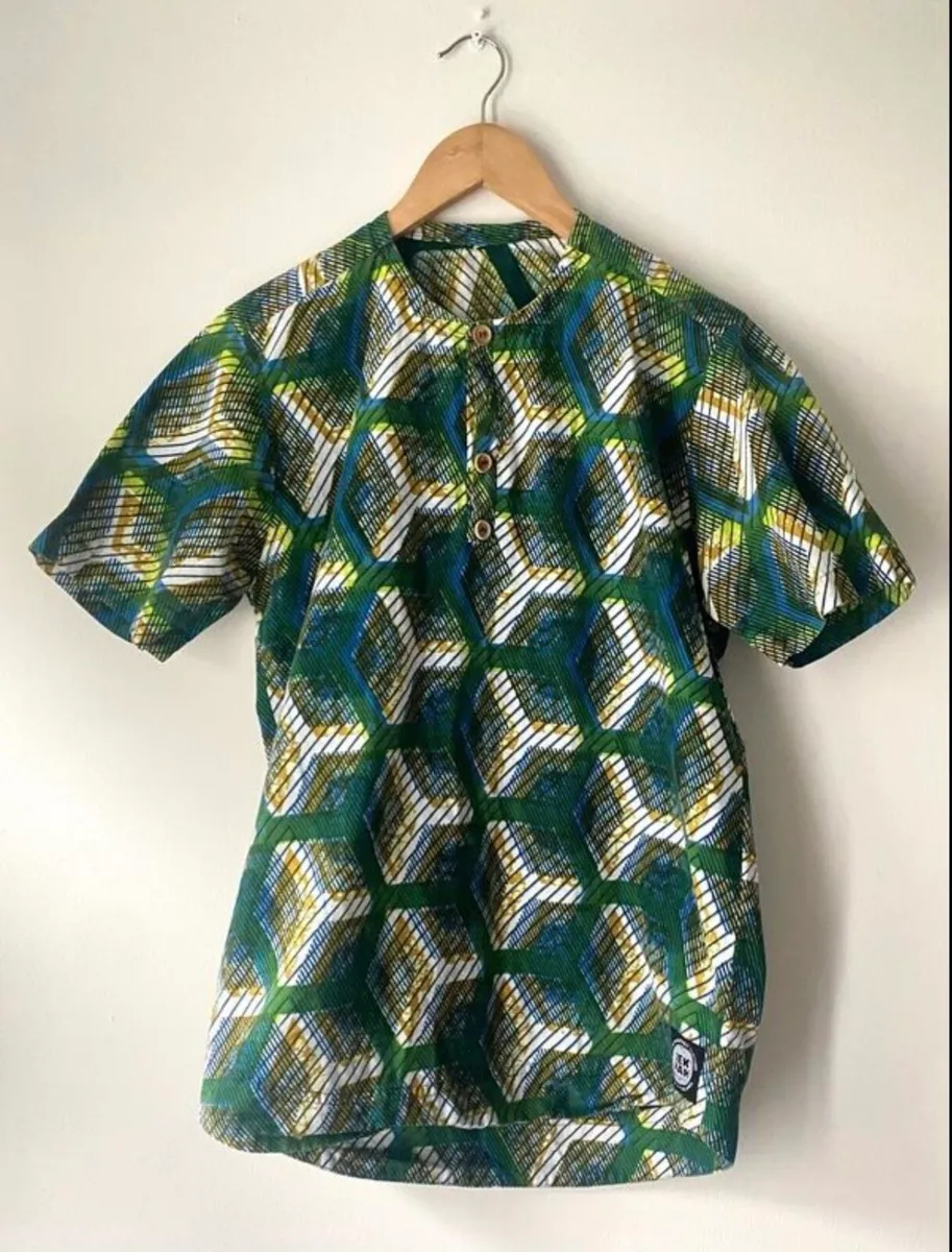 Vintage African Print Shirt Handmade - Image 1