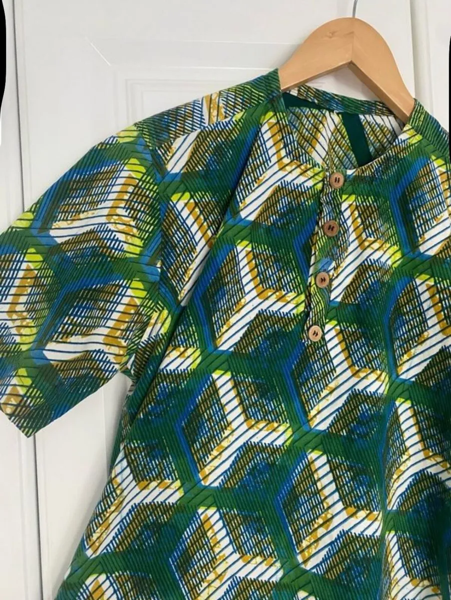 Vintage African Print Shirt Handmade - Image 2