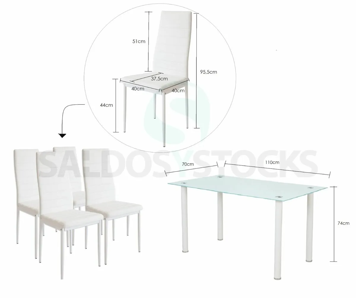 Glass Dining Table Set  4 Seater Free delivery - Image 4
