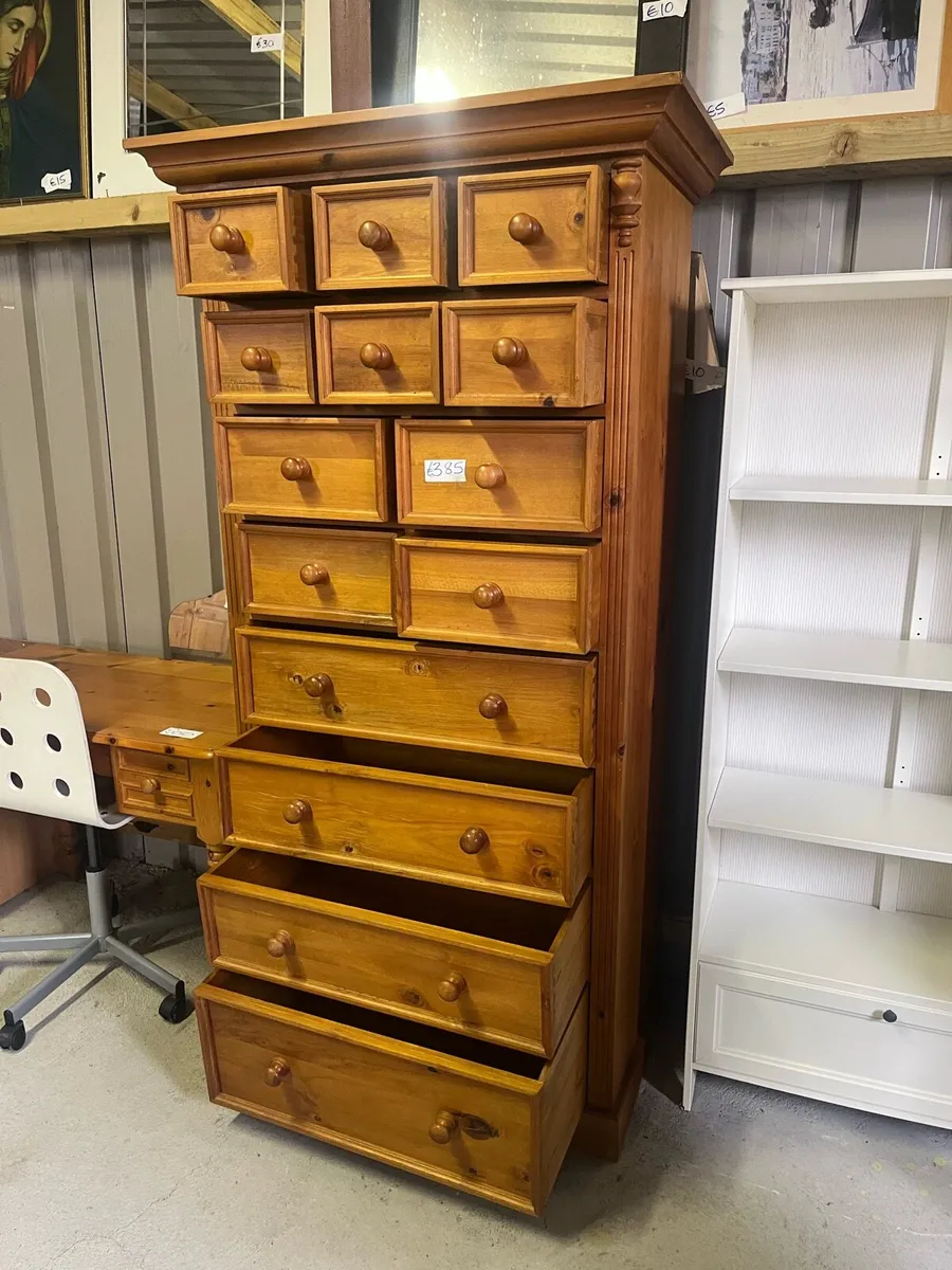 Large Tall pine chest of drawers - Image 3