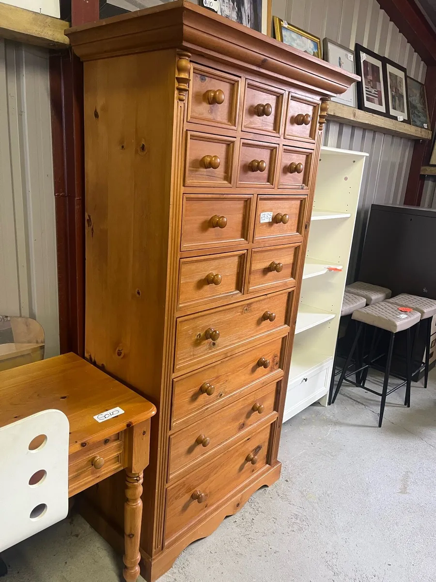 Large Tall pine chest of drawers - Image 1