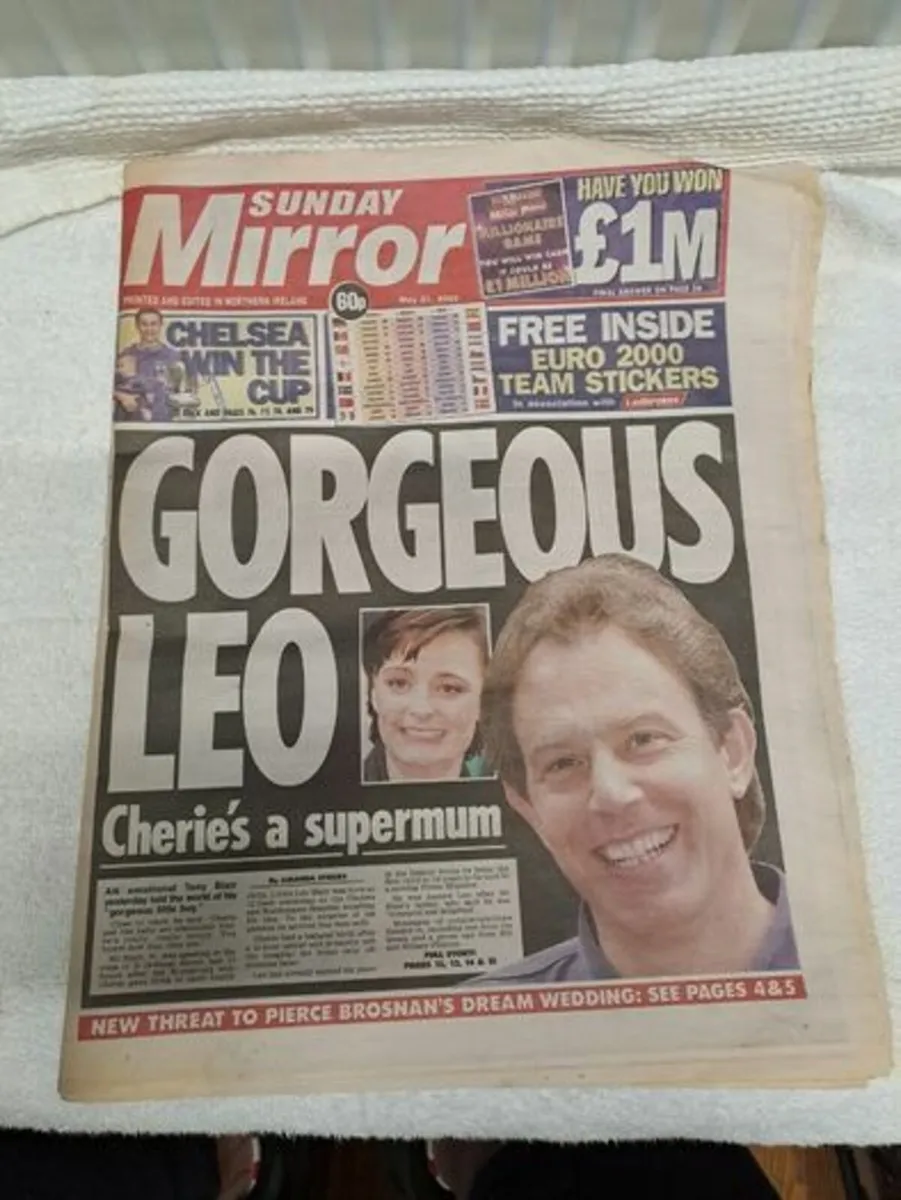 Sunday Mirror 21 May 2000 EURO 2000 team stickers - Image 1
