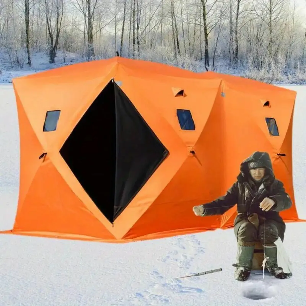 Spacious 8 Person Portable Ice Fishing Shelter - Image 1