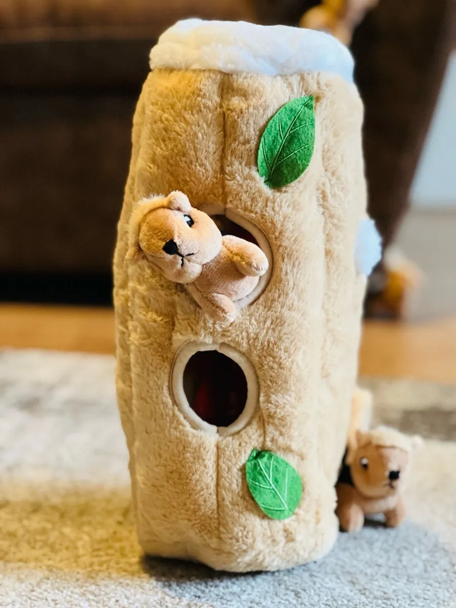 Dog toy Squirrel log with 5 squeaky squirrels - Image 4