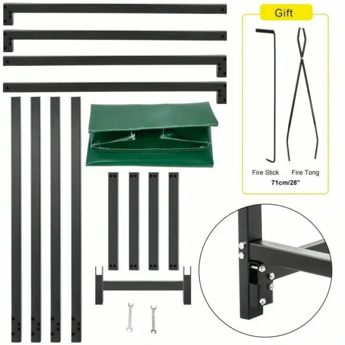 Heavy Duty Steel Wood Holder with Cover - Image 3