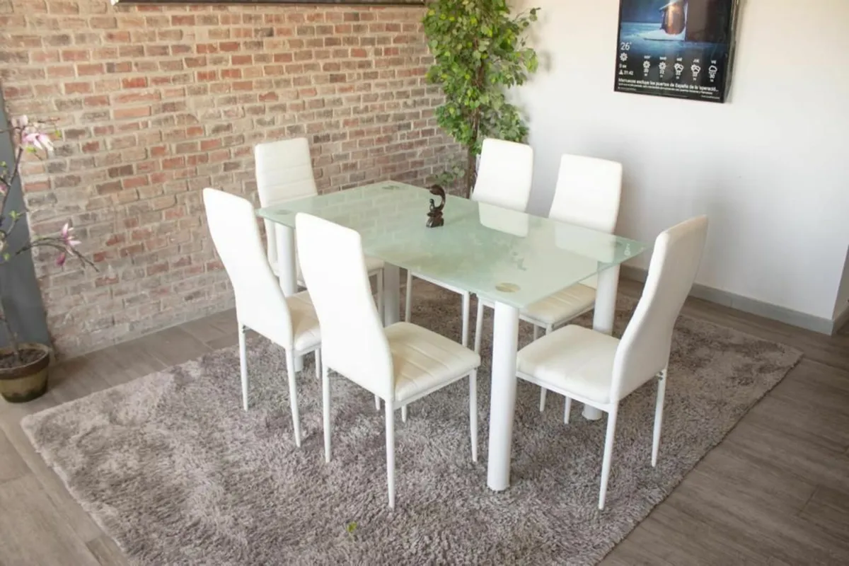 Glass Dining Table Set Seats 6 FREE Delivery - Image 3
