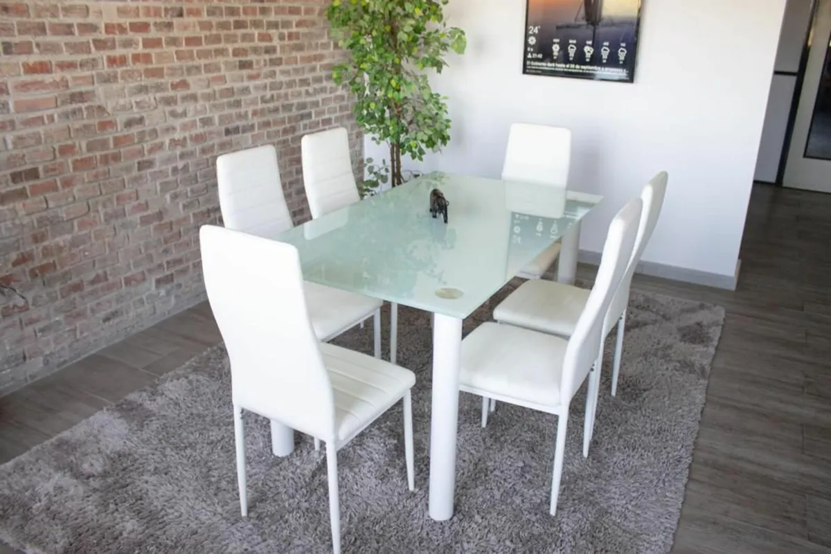 Glass Dining Table Set Seats 6 FREE Delivery - Image 4