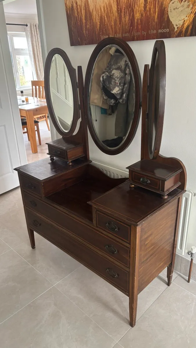 EDWARDIAN MAHOGANY & INLAID DRESSING CHEST - Image 2
