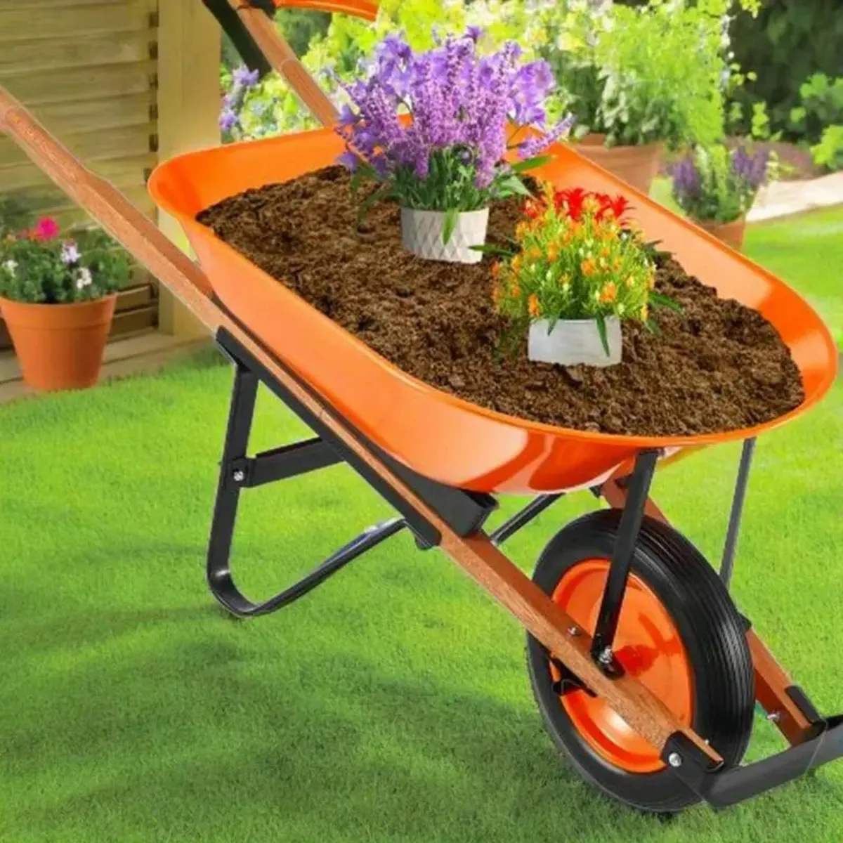 One Wheel Garden Dump Cart - Image 2