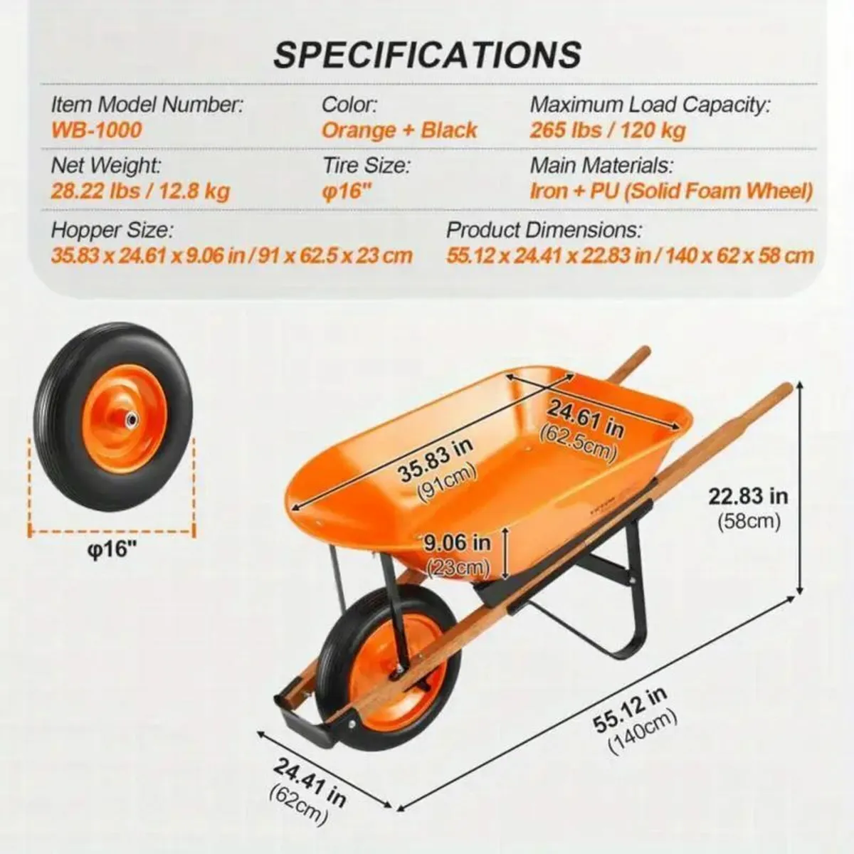 One Wheel Garden Dump Cart - Image 3