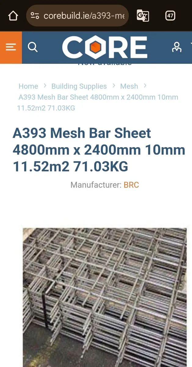 6 no sheets of A393 mesh 4.2m×2.4m - Image 3