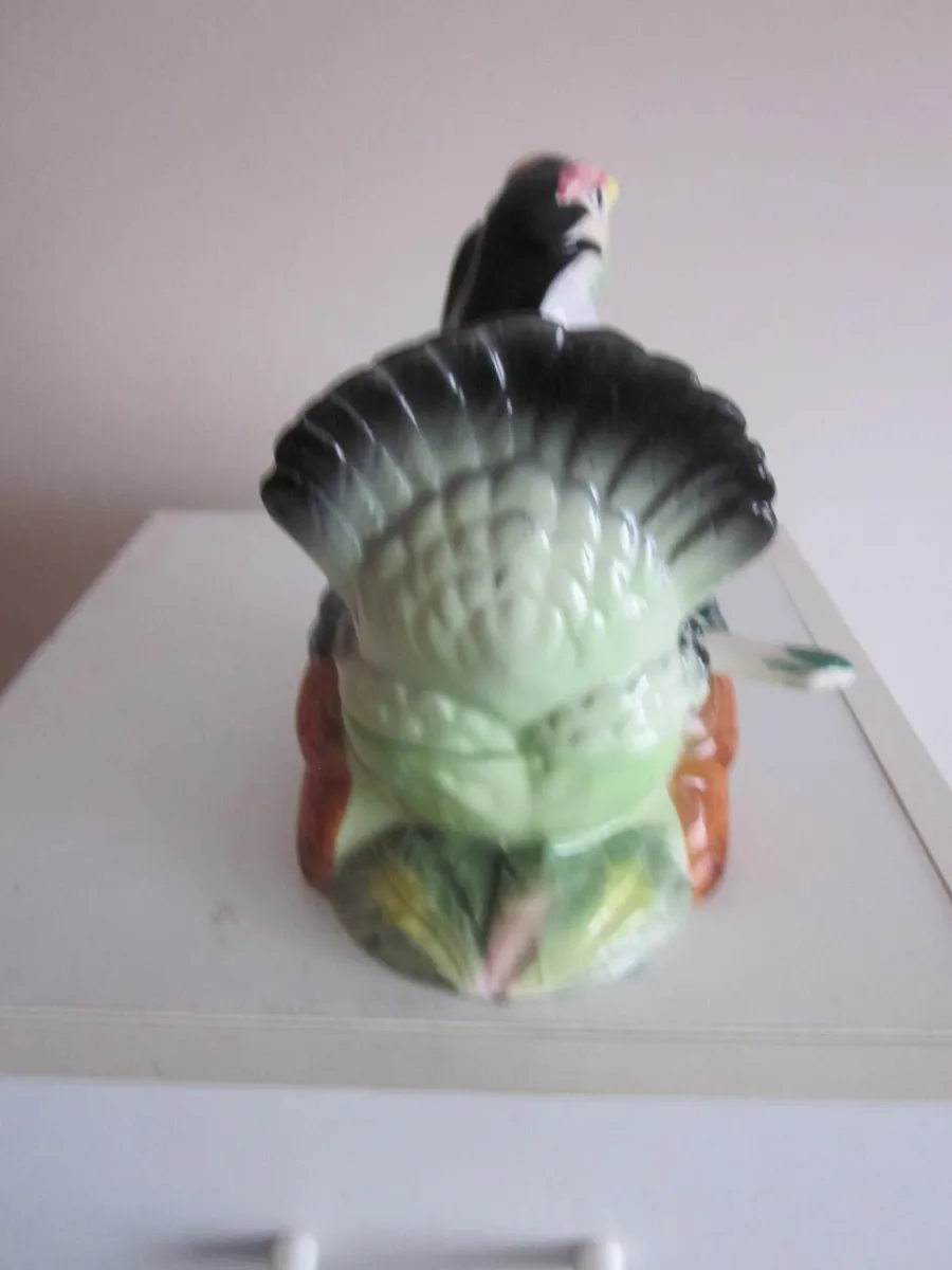 Small Italian Ceramic Turkey Tureen with Spoon - Image 3
