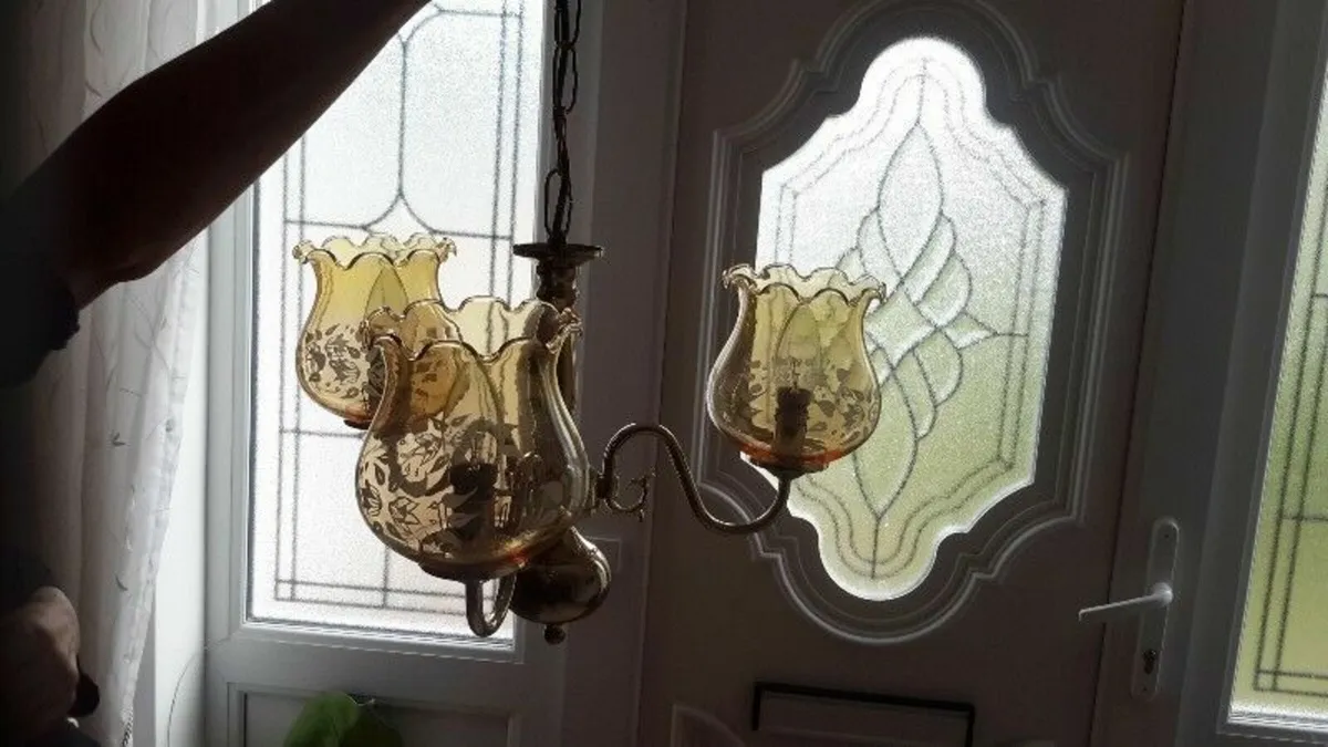 Lovely vintage pendant light - Image 1
