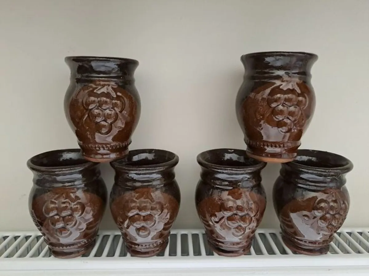Vintage Clay cups for wine 6 - Image 1