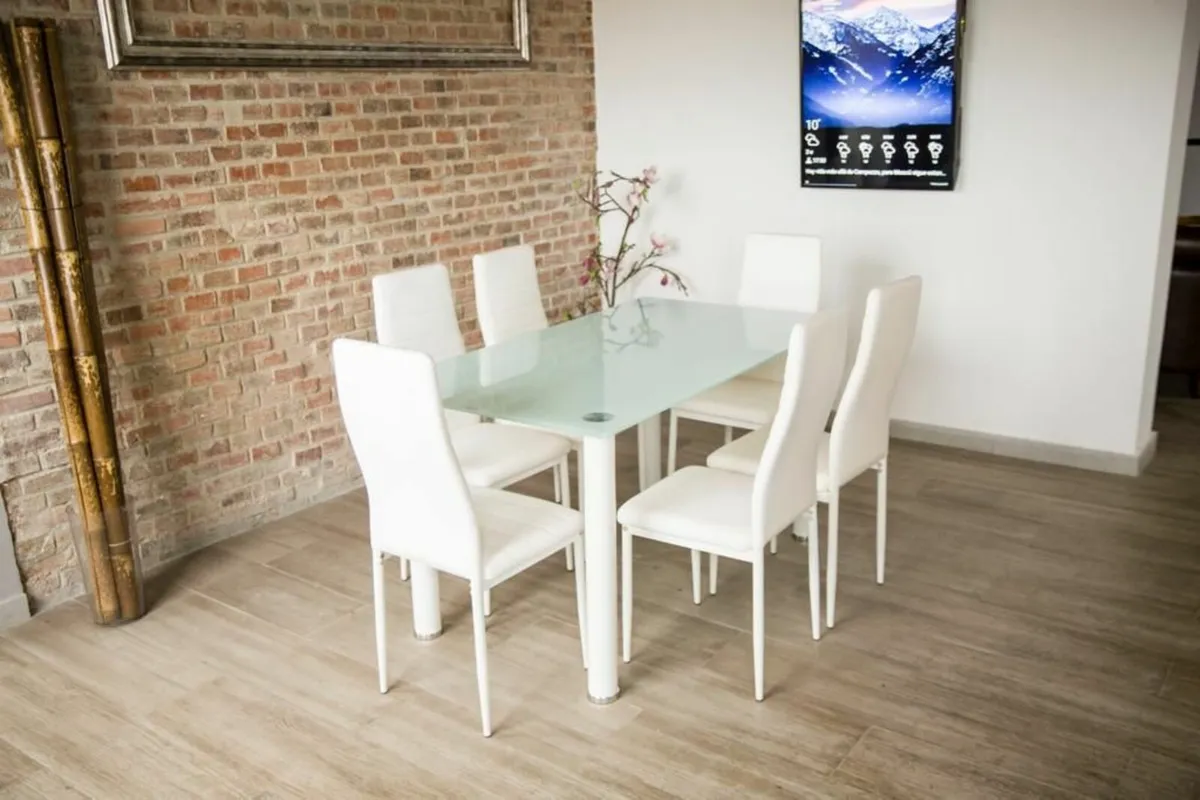 Glass Dining Table Set 6 chairs FREE Delivery - Image 2