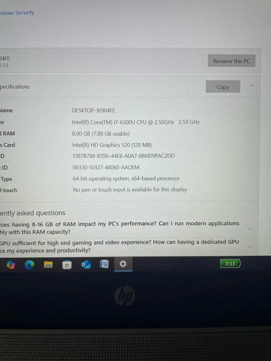 Hp i7 processor 8-256 - Image 3