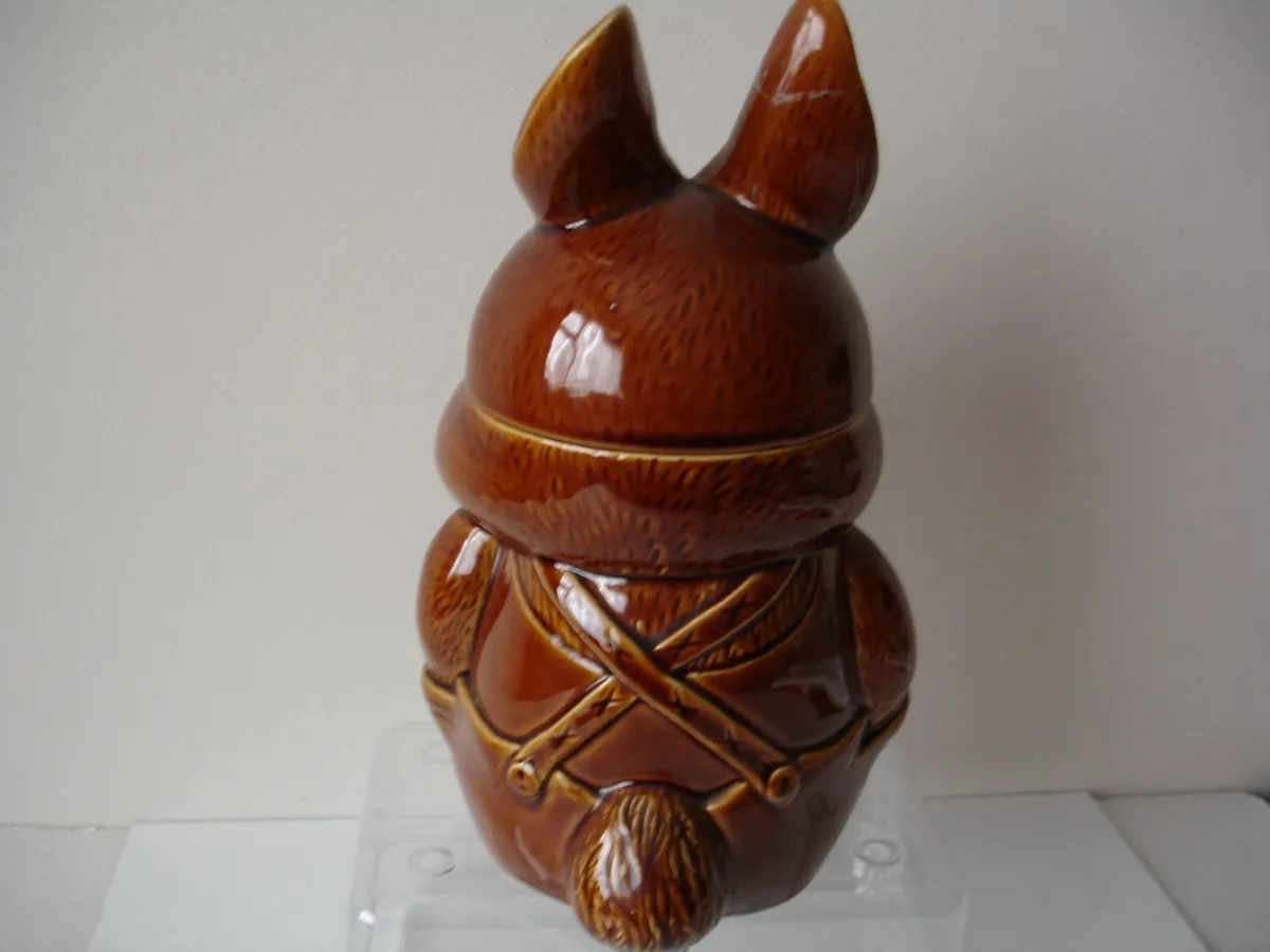Brown  Ceramic Rabbit Bunny Sweet  Barrel  Jar - Image 2