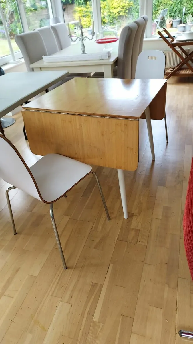 Dropleaf  table and 2 chairs - Image 2
