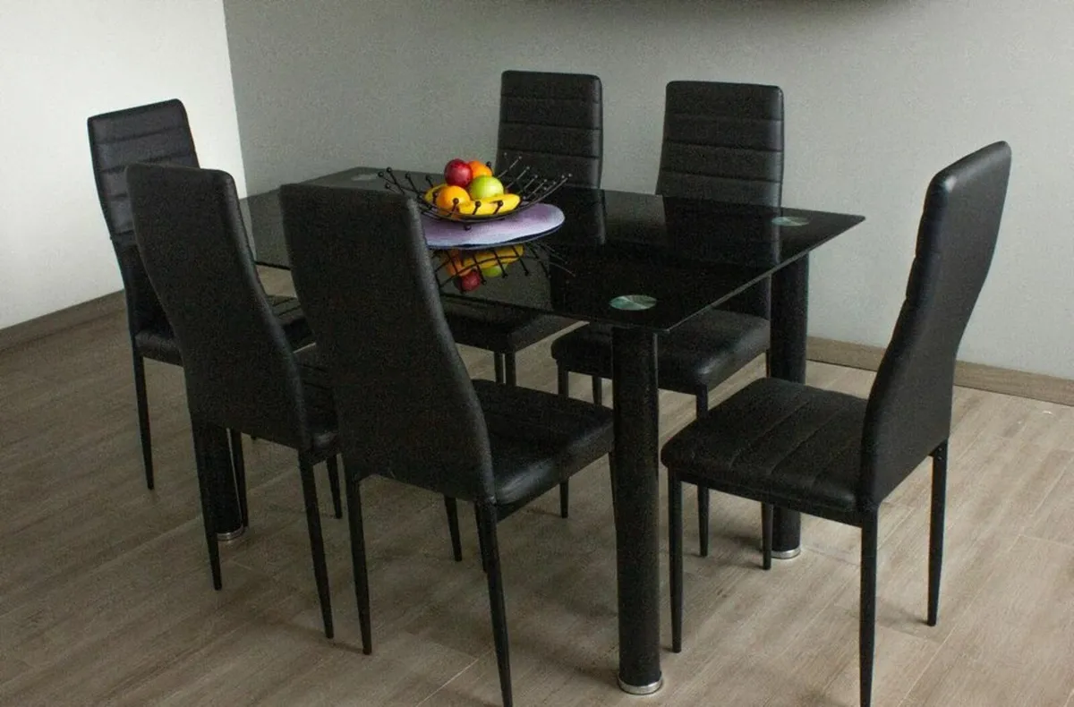 Glass Dining Table Set 6 chairs FREE Delivery - Image 1