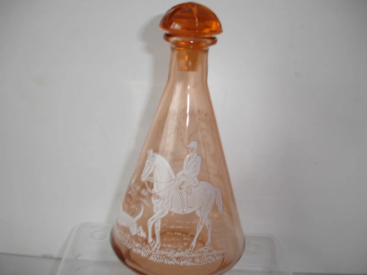 Pink Glass Decanter/6 shot Glasses 1950's - Image 2