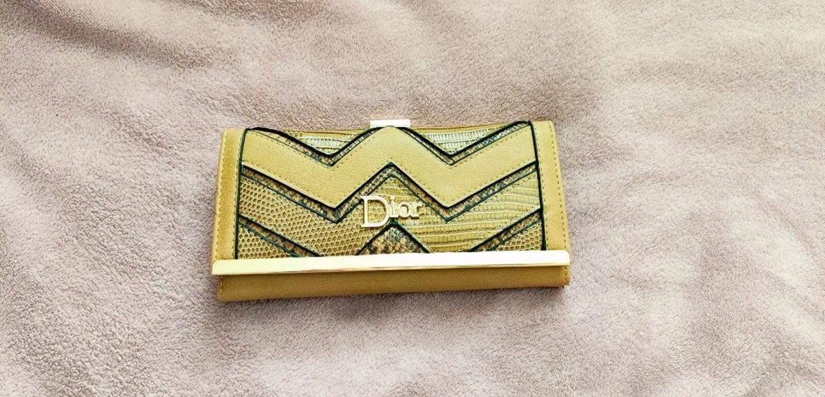 Women's Brown Wallet in Dior Style - Image 1