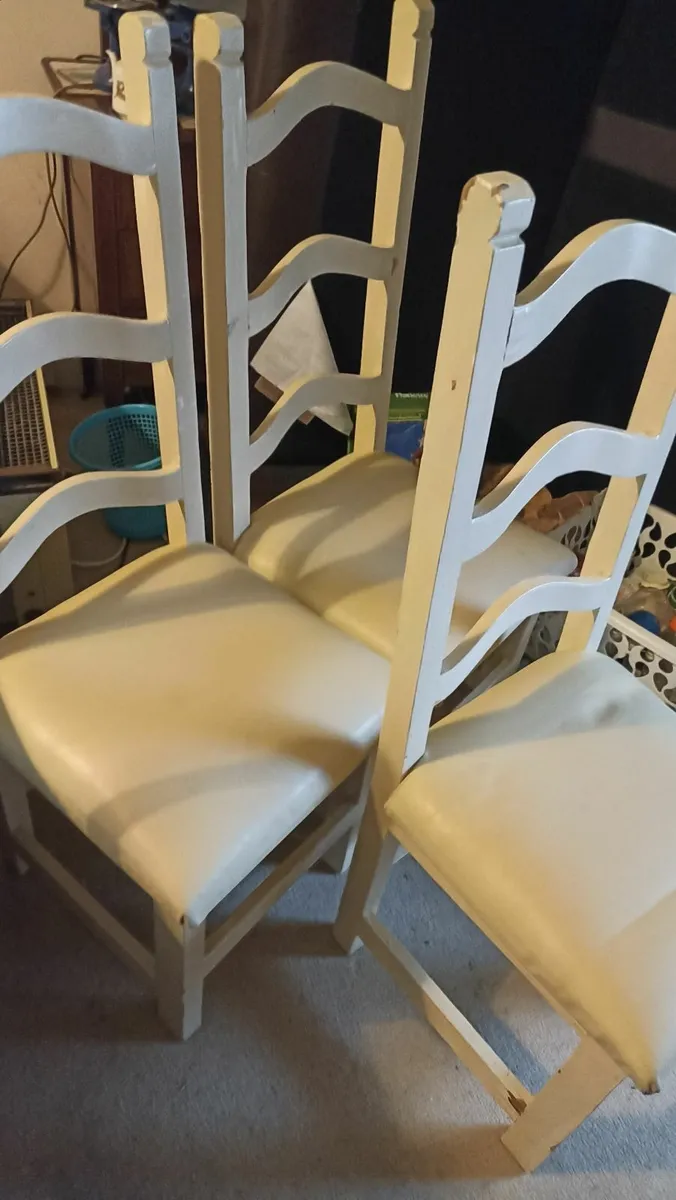 Set of Three Painted Pine Chairs - Image 1