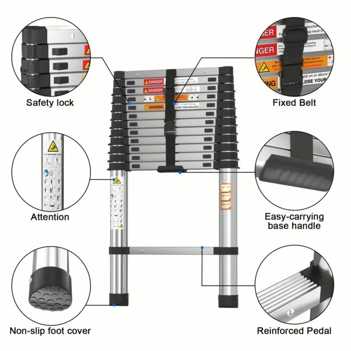 Telescopic Extension Folding Ladder - Image 1