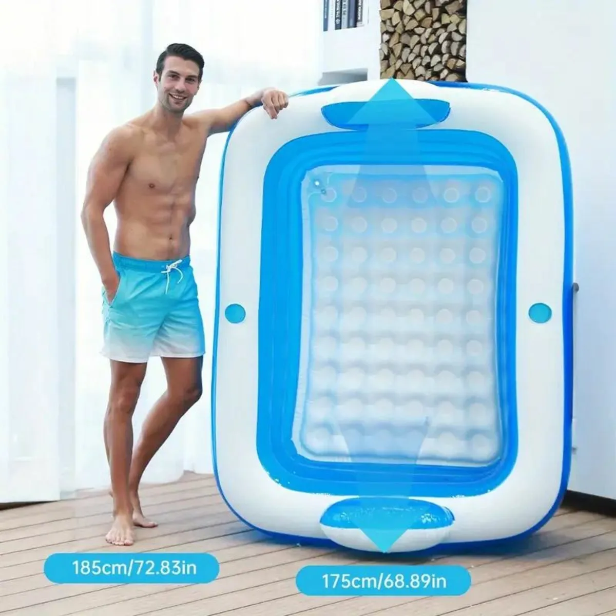 Foldable Inflatable Bath Tub with Soaking Pillow - Image 2