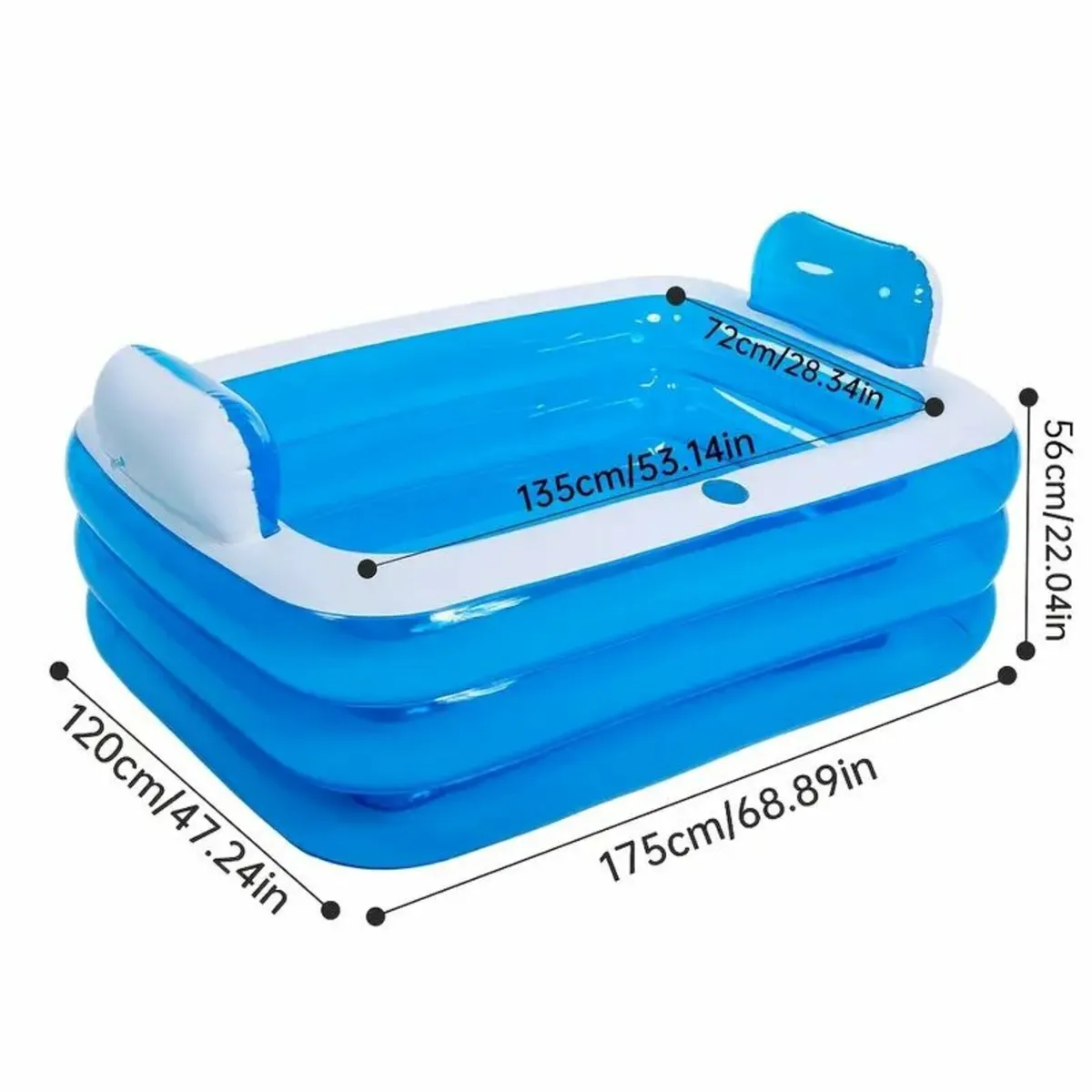 Foldable Inflatable Bath Tub with Soaking Pillow - Image 4