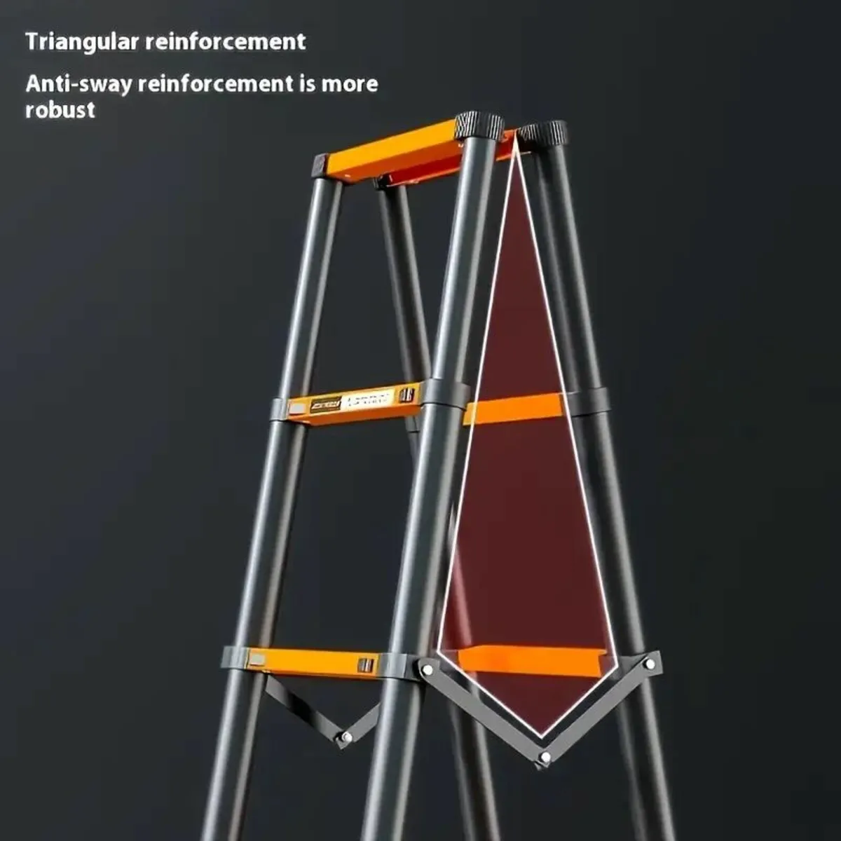 Foldable Heavy-Duty Carbon Steel Telescopic Ladder - Image 2