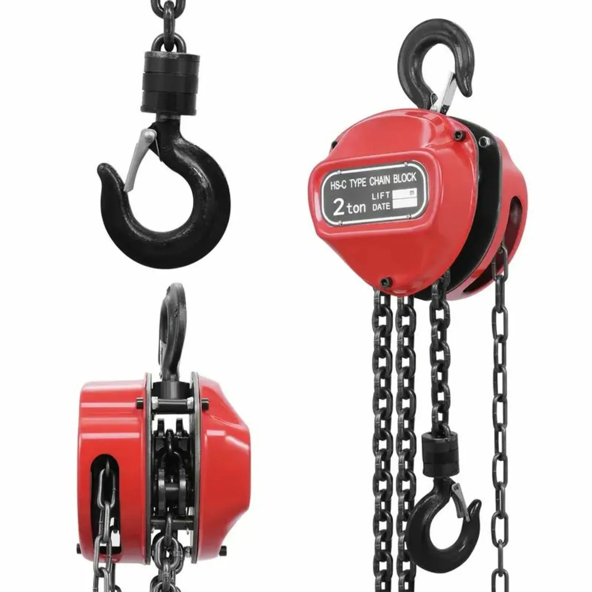 Red 1 Ton/1000kg 2 Ton/2000kg Chain Hoist Ratchet - Image 2