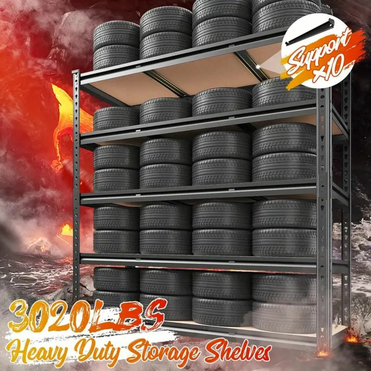 Wide Garage Storage Rack Heavy Duty Shelves - Image 1