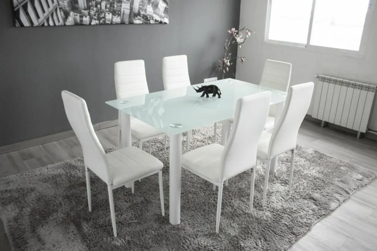 Glass Dining Table Set 6 chairs FREE Delivery - Image 2