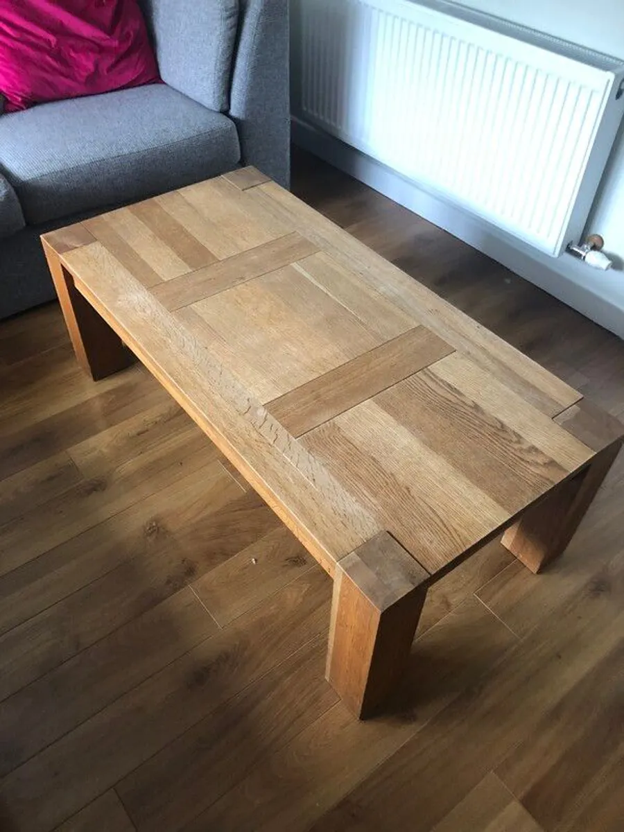 Solid Oak Wood Coffee Table - Image 1