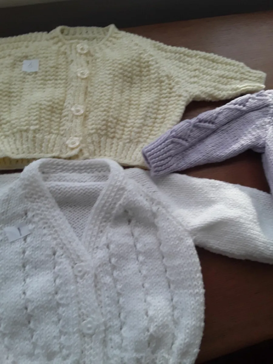 Selection of hand knitted brand new baby cardigans - Image 3
