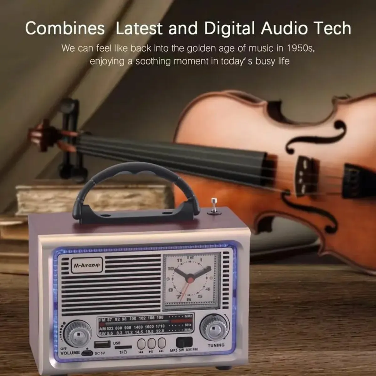 Vintage-Style Portable Radio - Image 3
