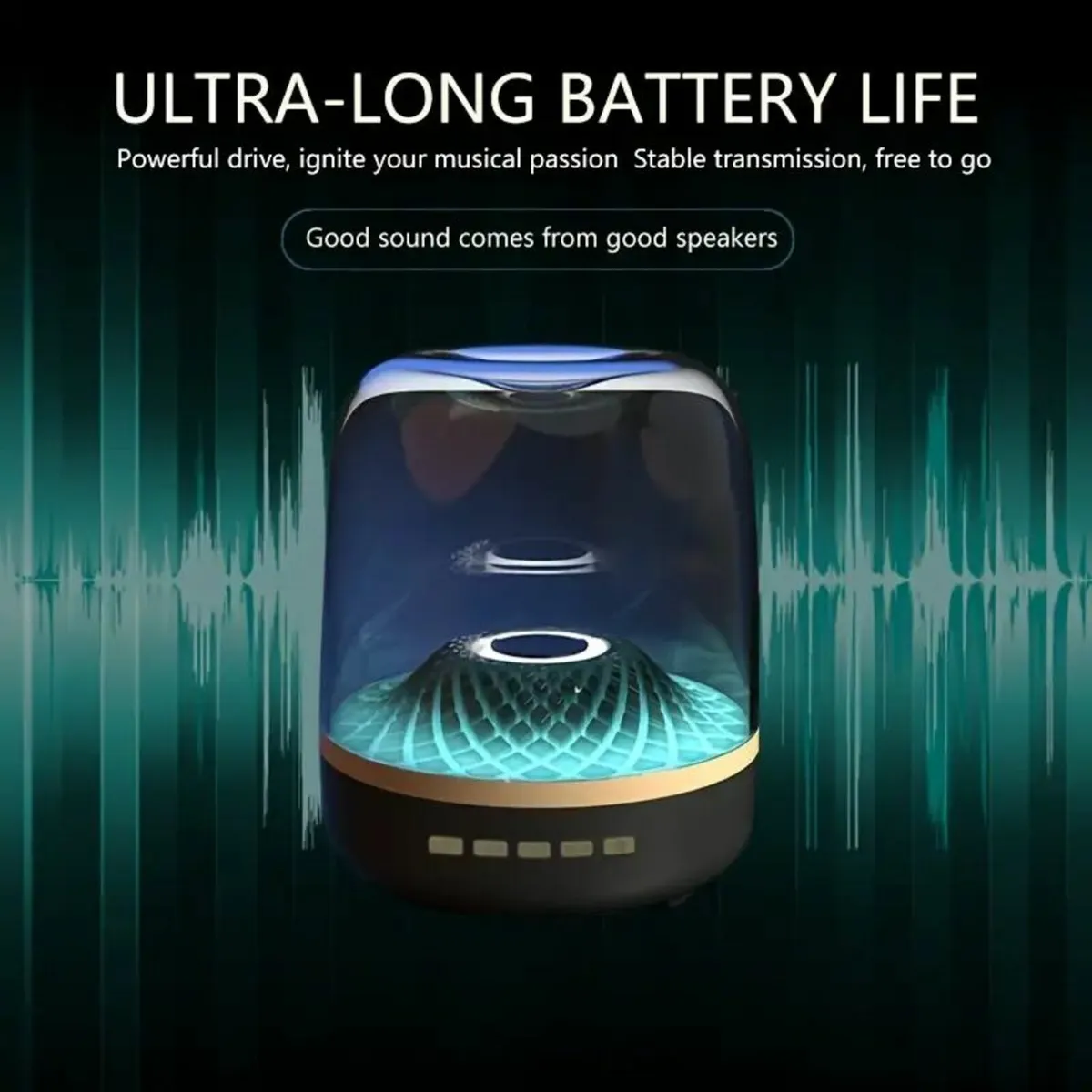 Sleek Black Wireless Mini Stereo Speaker - Image 4