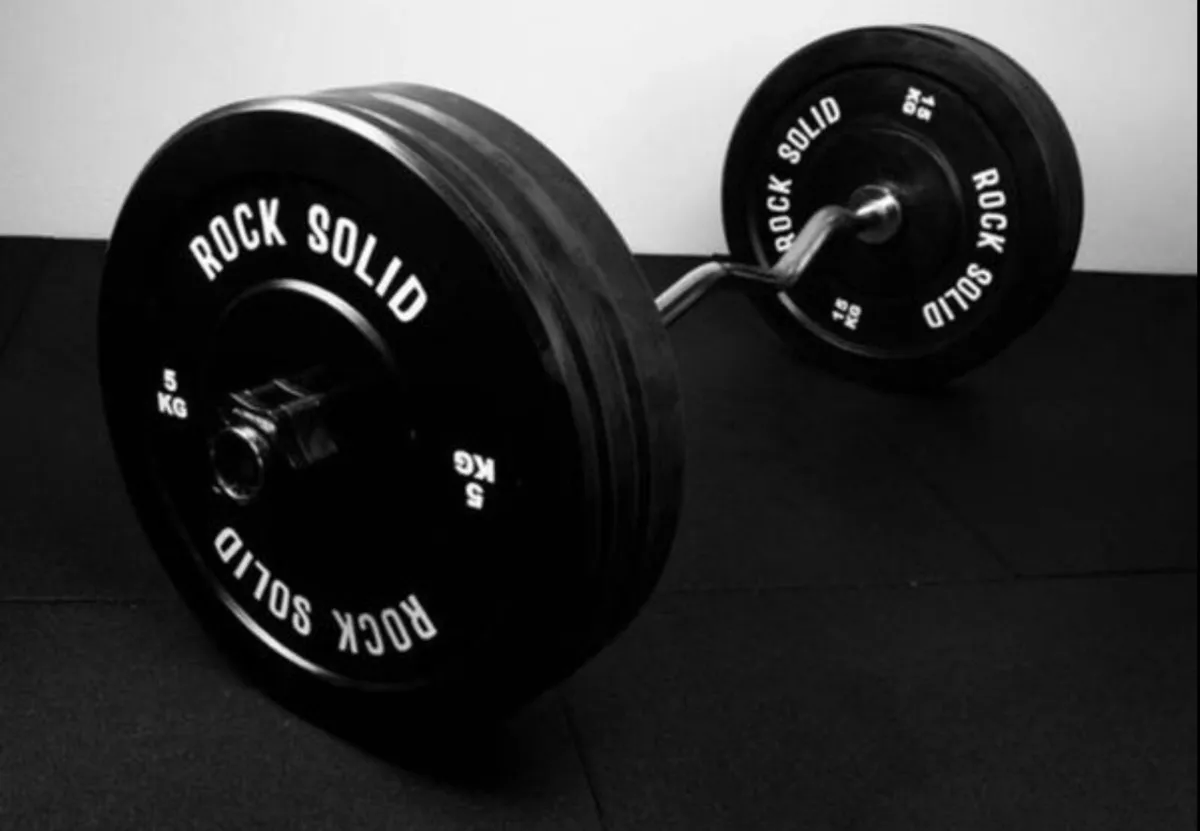 Ez Curl Barbell + weight plates 68kg (new in box)