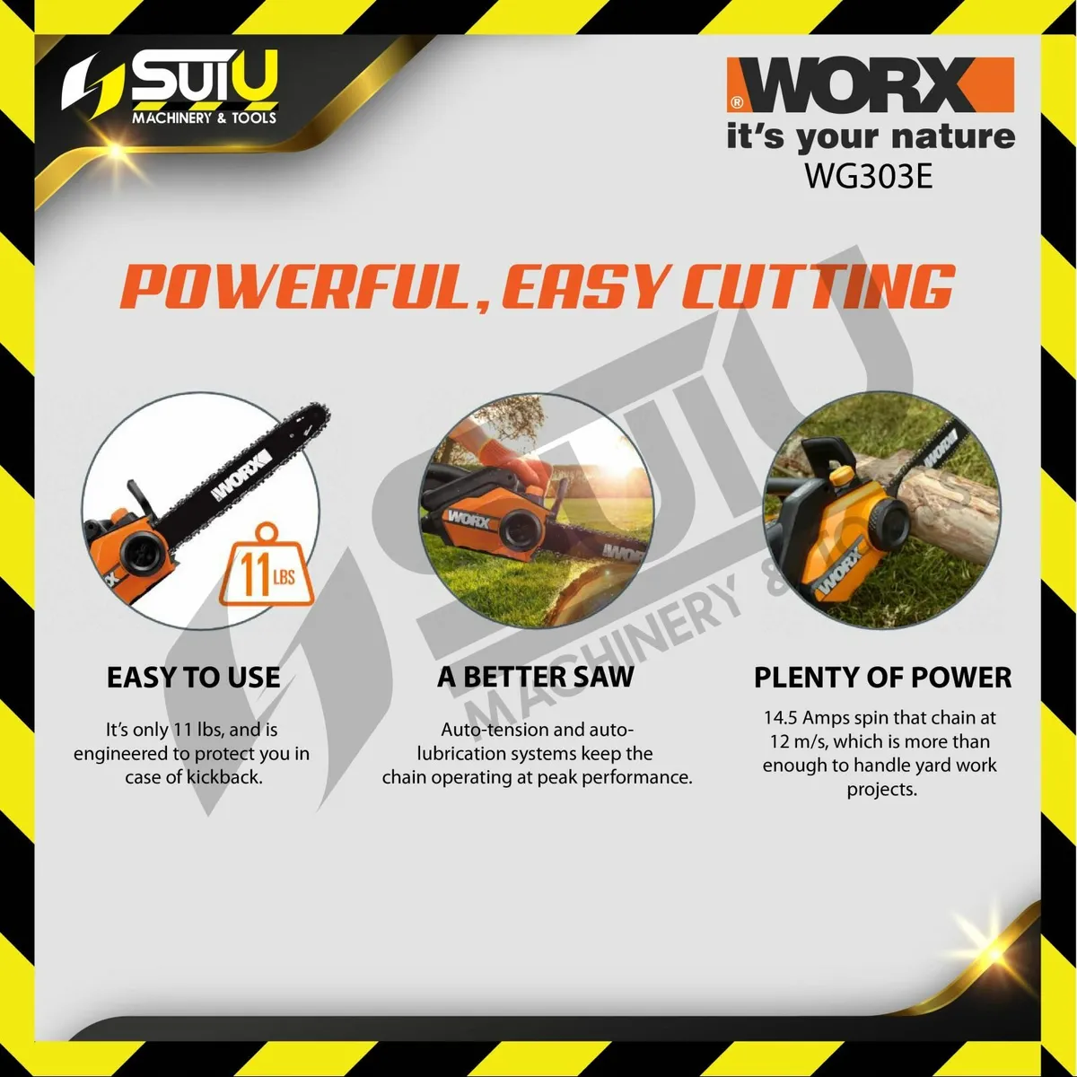 WORX Power Share Cordless Chain Saw - 30cm - 2 x 2 - Image 3