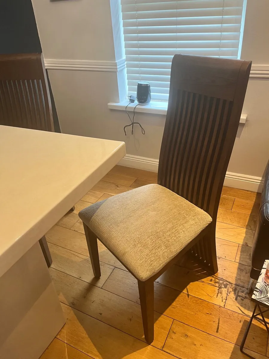Marble Dining Table, 6 Chairs and Side Cabinet - Image 2