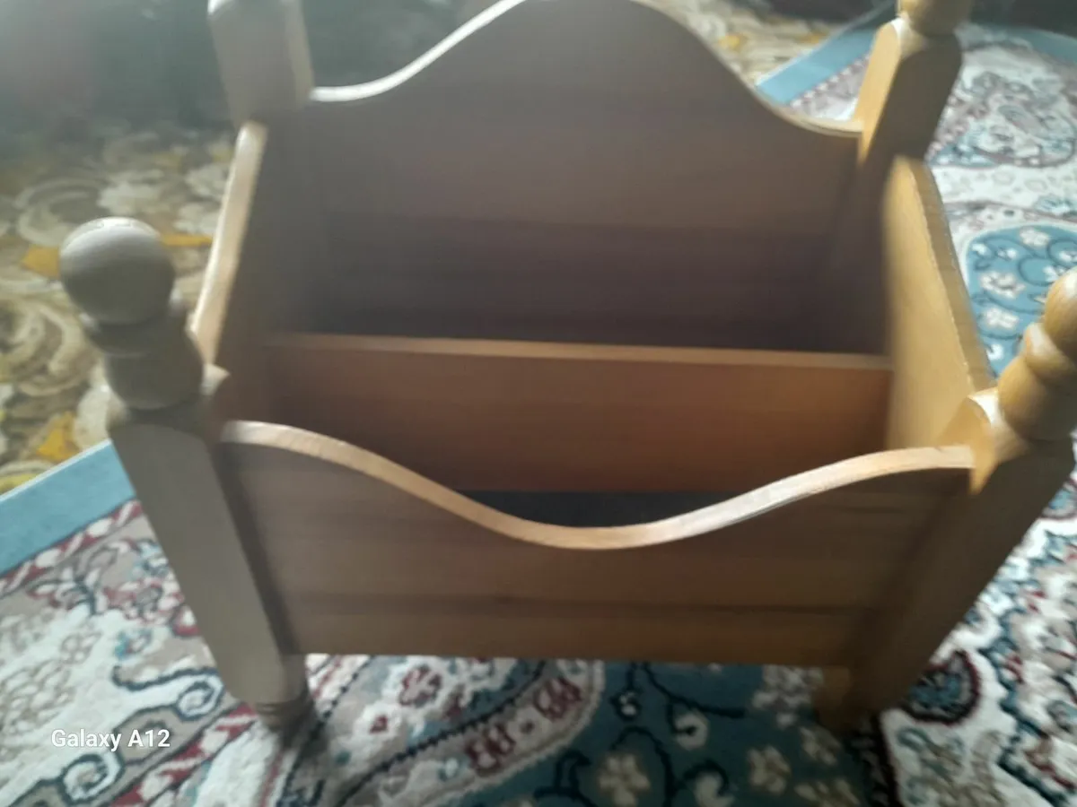 Solid pine magazine, book rack - Image 4