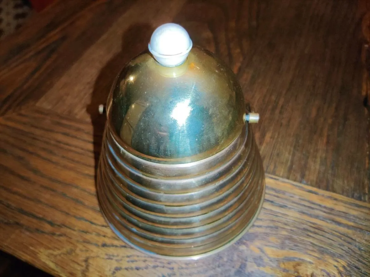 VINTAGE SOLID BRASS, 5"Tall Honey Or Jam Pot ! - Image 4