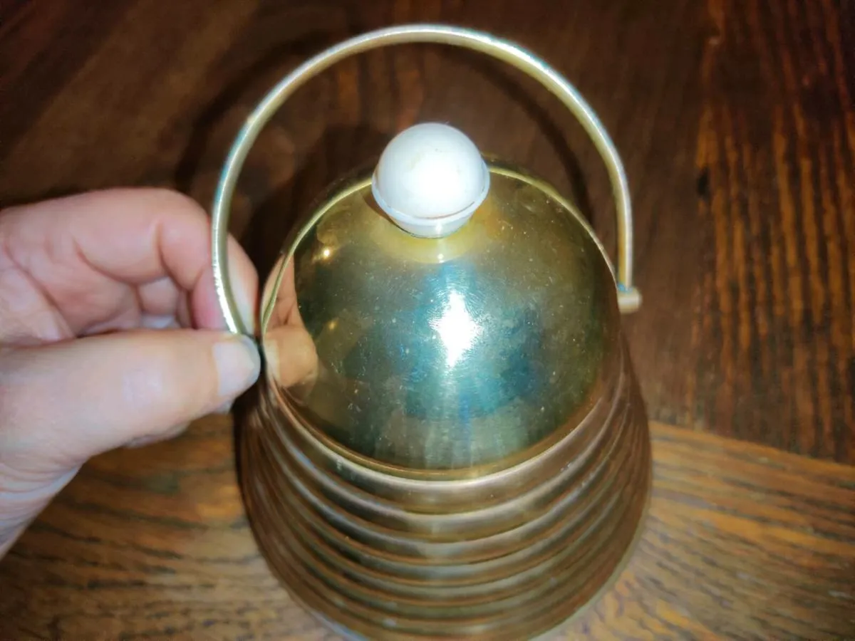 VINTAGE SOLID BRASS, 5"Tall Honey Or Jam Pot ! - Image 1