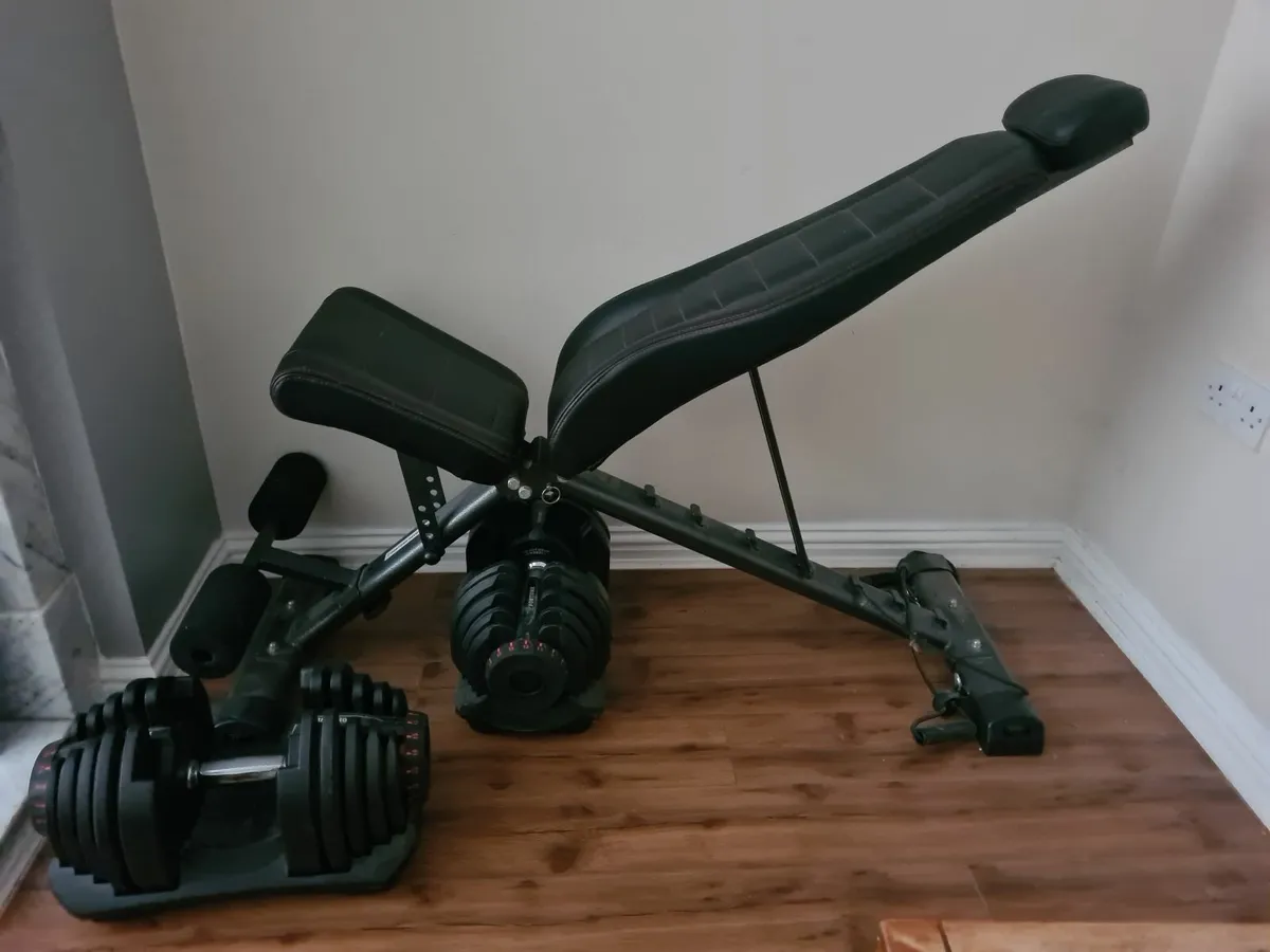 2 x  40kg eachweight & Adjustable Bench - Image 2