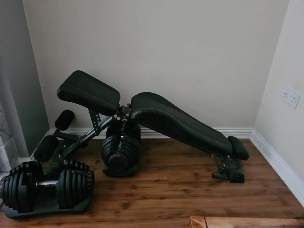 2 x  40kg eachweight & Adjustable Bench - Image 3