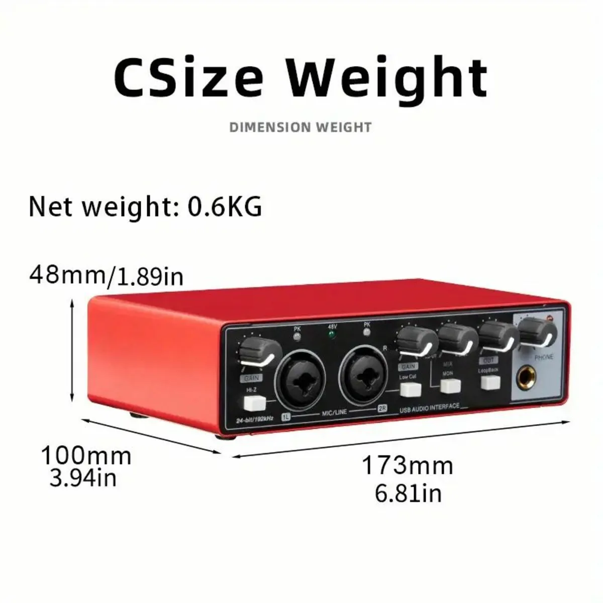 2 Channel Audio Interface Sound Card with Display - Image 2