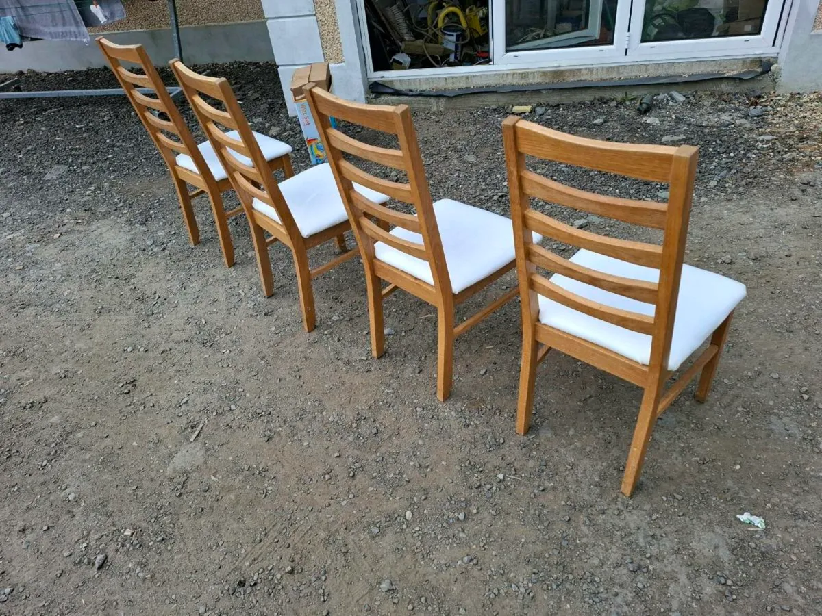 4 x Solid oak dining chairs - Image 3